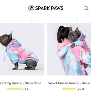 SPARK PAWS human/dog matching hoodie set